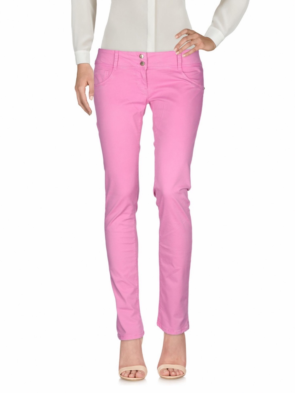 MET JEANS, X -ANGEL, Italian , pink , super stretch, low rise , gold hardware